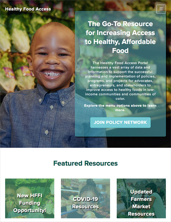 Healthy Food Access Portal Homepage